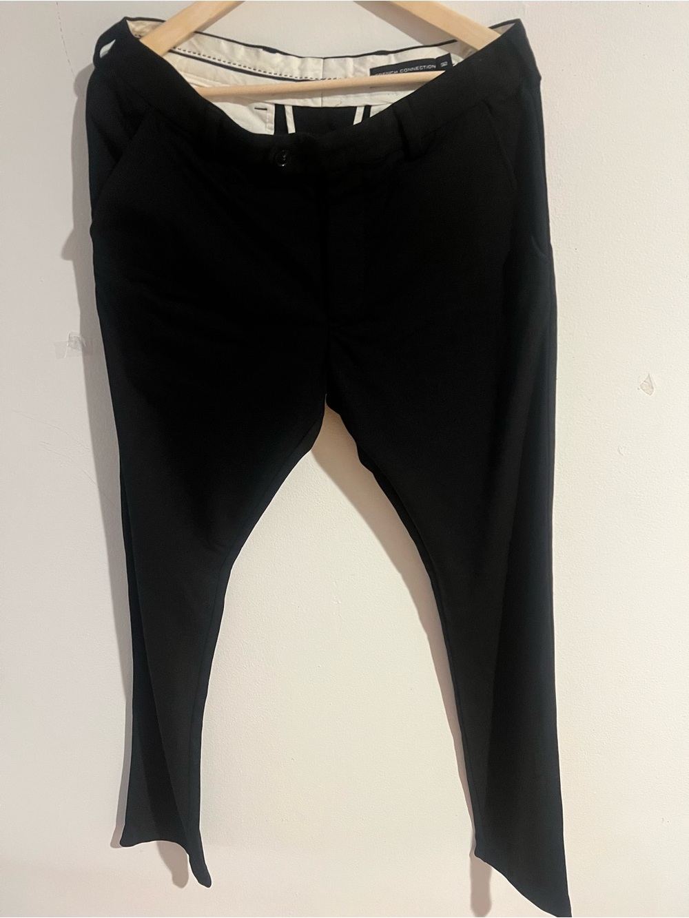 French Connection Black Men's Dress Pants - Slim Tailored Style